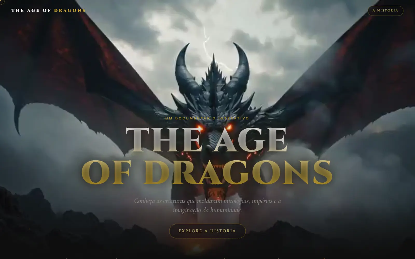 Tela do projeto THE AGE OF DRAGONS