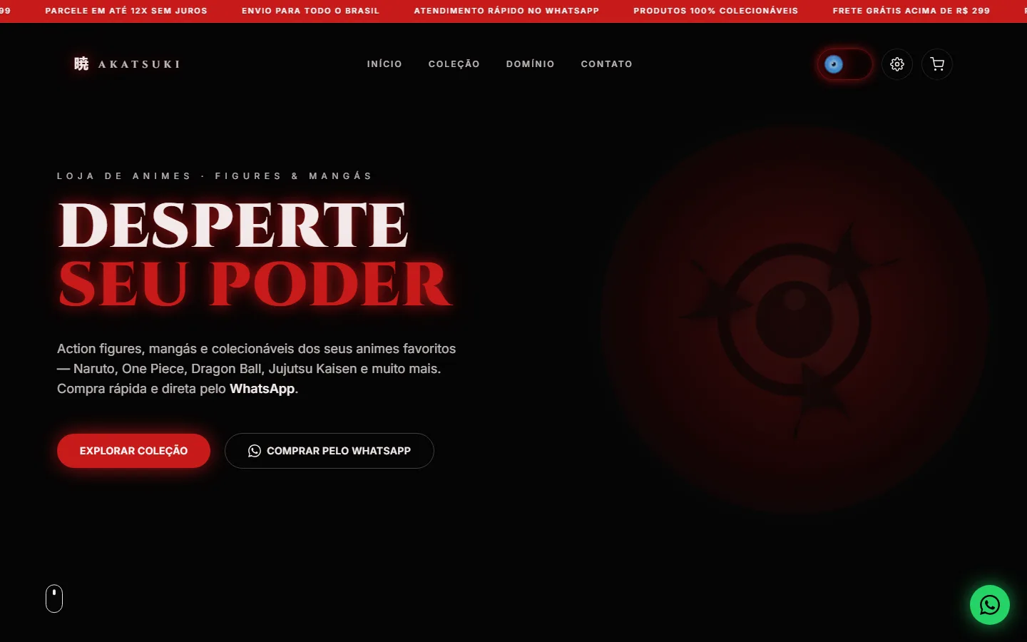 Tela do projeto Akatsuki