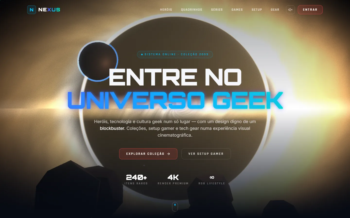 Tela do projeto NEXUS Loja Geek