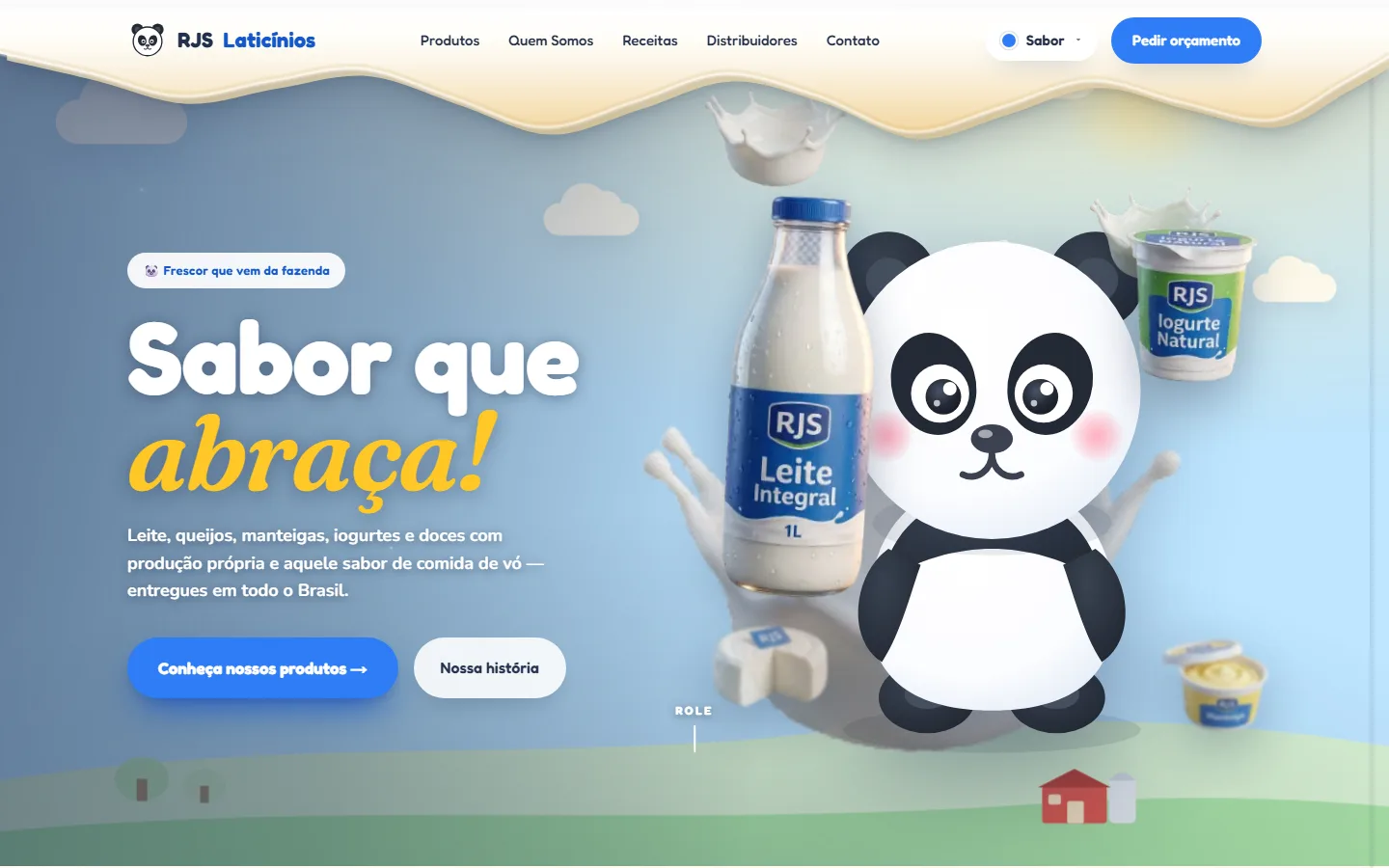 Tela do projeto RJS Laticínios