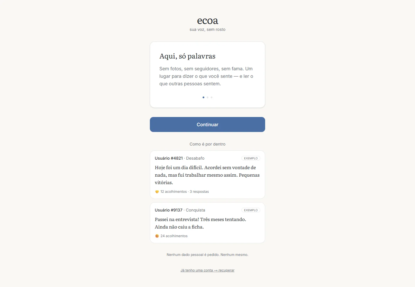Screenshot do projeto ECOA