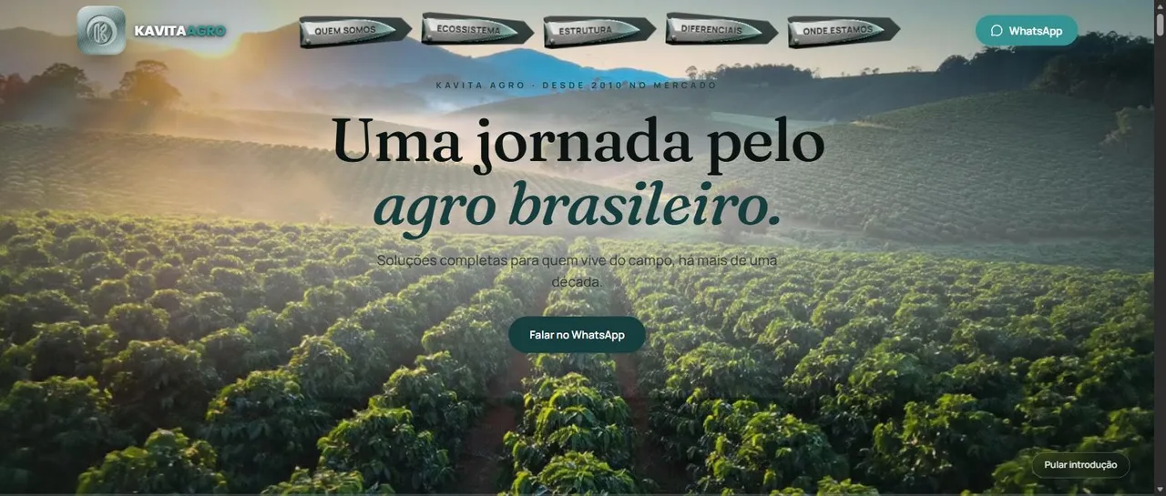 Screenshot do projeto Kavita Institucional