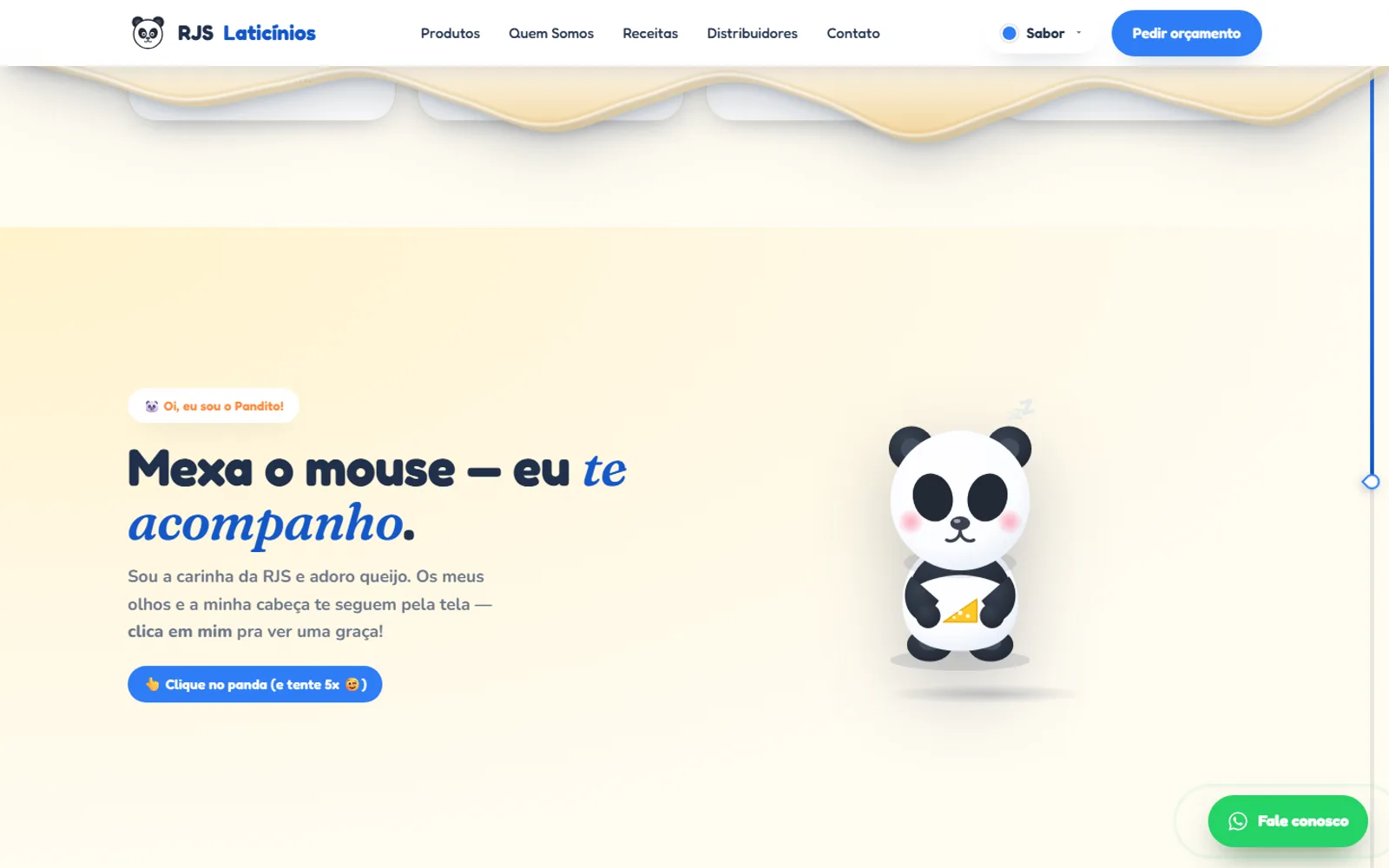 Panda interativo seguindo o cursor